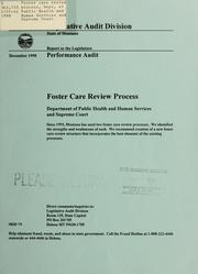 Foster care review process, Department of Public Health and Human Services and Supreme Court by Montana. Legislature. Legislative Audit Division.