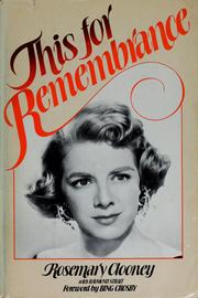 Cover of: This for remembrance