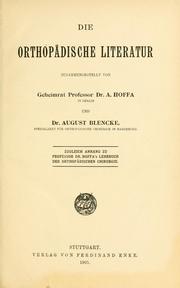 Cover of: Die orthopädische literatur by Albert Hoffa