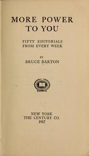 Cover of: More power to you by Bruce Barton