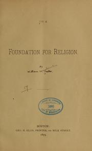 Cover of: On a foundation for religion by William Mackintire Salter