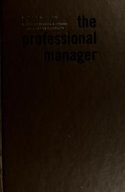 Cover of: The professional manager