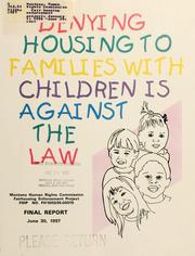 Cover of: Fair housing enforcement project, January 1, 1996 -June 30, 1997 | Montana. Human Rights Commission