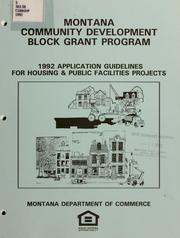 Cover of: 1992 application guidelines for housing and public facilities projects