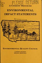 Cover of: Environmental impact statements: a citizens' brochure