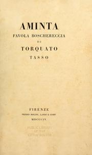 Cover of: Aminta: favola boschereccia