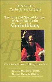 Cover of: The First and Second Letters of Saint Paul to the Corinthians: Revised Standard Version