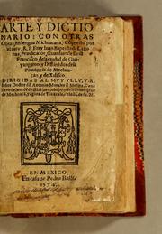 Arte y dictionario: con otras obras, en lengua Michuacana by Juan Baptista de Lagunas