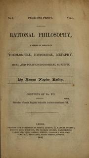 Cover of: Rational philosophy: a series of essays on theological, historical, meta-physical, and politico-economical subjects