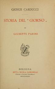 Cover of: Storia del "Giorno" di Giuseppe Parini