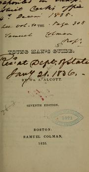 Cover of: The young man's guide by William A. Alcott, Publisher T R Marvin (Firm), publisher T.R. Marvin (Firm), William A. Alcott