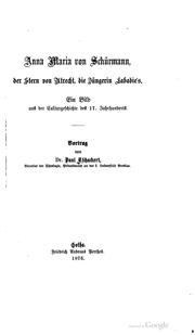 Cover of: Anna Maria von Schürmann by Paul Tschackert