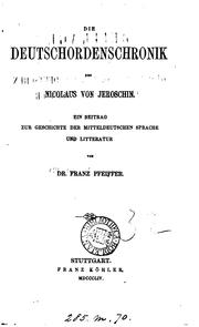 Cover of: Die Deutschordenschronik des Nicolaus von Jeroschin by Evald Johansson, Evald Johansson