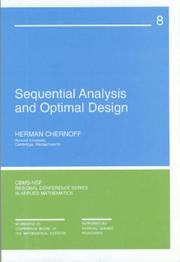 Cover of: Sequential Analysis and Optimal Design (CBMS-NSF Regional Conference Series in Applied Mathematics) (CBMS-NSF Regional Conference Series in Applied Mathematics)