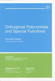 Cover of: Orthogonal Polynomials and Special Functions (CBMS-NSF Regional Conference Series in Applied Mathematics) by Richard Askey