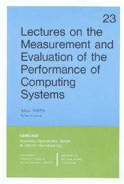 Cover of: Lectures on the Measurement and Evaluation of the Performance of Computing Systems (CBMS-NSF Regional Conference Series in Applied Mathematics) (CBMS-NSF ... Conference Series in Applied Mathematics) by Saul Rosen
