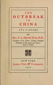 Cover of: The outbreak in China: its causes