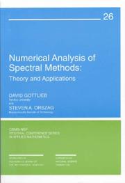 Cover of: Numerical Analysis of Spectral Methods  by David Gottlieb, Steven A. Orszag