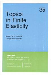 Cover of: Topics in finite elasticity