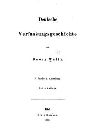 Cover of: Deutsche Verfassungegeschichte by Georg Waitz, Georg Waitz