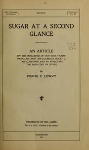 Sugar at a second glance by Frank Clifford Lowry