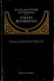 Cover of: Social and economic foundations of the Italian renaissance