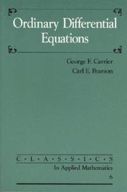 Cover of: Ordinary differential equations