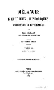 Cover of: Mélanges religieux, historiques, politiques et litteraires