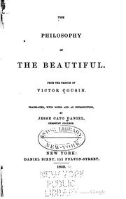 Cover of: The philosophy of the beautiful ... by COUSIN