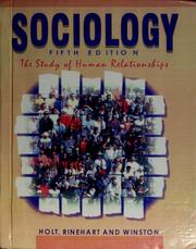 Cover of: Sociology: the study of human relationships : Teacher's manual