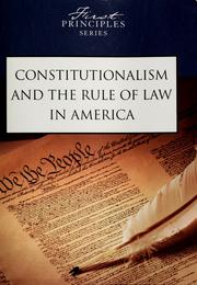Cover of: Constitutionalism and the rule of law in America