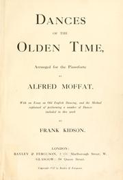 Dances of the olden time by Alfred Edward Moffat