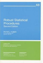 Cover of: Robust statistical procedures by Peter J. Huber