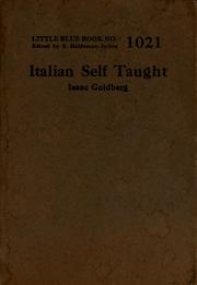 Cover of: Italian self taught by Goldberg, Isaac