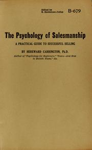 Cover of: The psychology of salesmanship: a practical guide to successful selling
