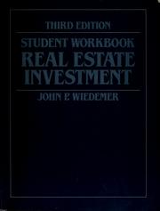 Cover of: Real estate investment | John P. Wiedemer