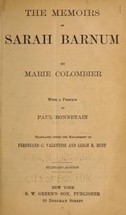 Cover of: The memoirs of Sarah Barnum by Marie Colombier