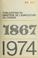 Cover of: Publications du Ministère de l'agriculture du Canada, 1867-1974 =