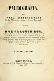 Cover of: Paleografia, que para inteligencia de los manuscritos antiguos de este principado