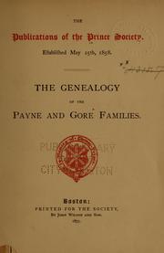 Cover of: The genealogy of the families of Payne and Gore