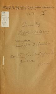 Cover of: Revision of the flora of the Bombay presidency: Gramineae