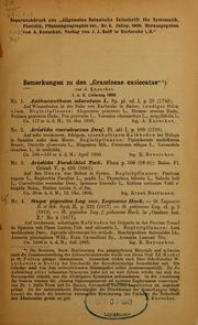 Cover of: Bemerkungen zu den "Gramineae exsiccatae"