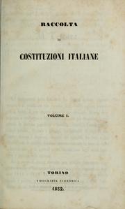 Cover of: Raccolta di costituzioni italiane