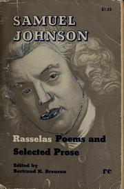 Cover of: Rasselas, Poems And Selected Essays