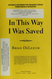Cover of: In this way I was saved by Brian DeLeeuw