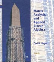 Cover of: Matrix Analysis and Applied Linear Algebra Book and Solutions Manual by Carl Meyer