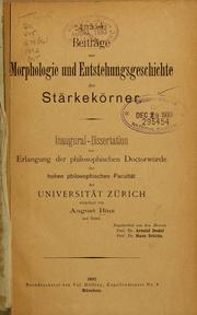 Cover of: Beiträge zur Morphologie und Entstehungsgeschichte der Stärkekörner ...