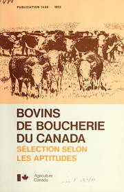 Cover of: Bovins de boucherie du Canada: sélection selon les aptitudes