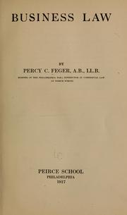 Cover of: Business law by Percy Carroll Feger