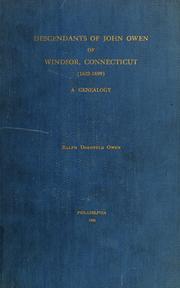 Cover of: Descendants of John Owen of Windsor, Connecticut (1622-1699): a genealogy
